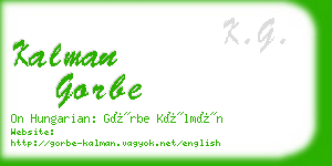 kalman gorbe business card